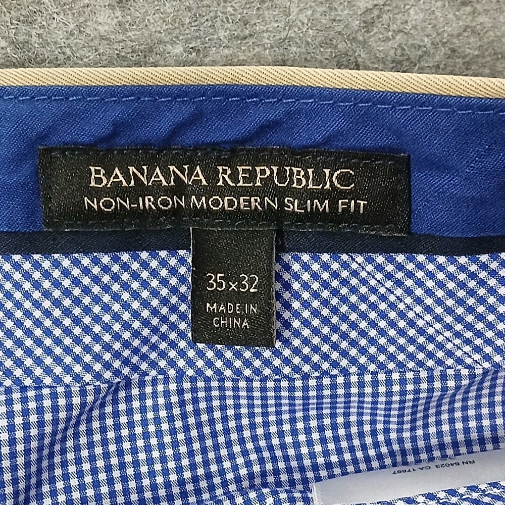 Banana Republic Non Iron Modern Slim Fit Khaki Chinos Pants Mens 35x32 - Picture 4 of 6